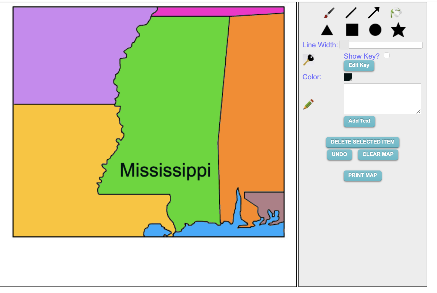 Make your Own Mississippi Map Online